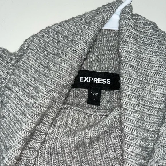 Express Gray Cable Knit Turtleneck Sweater - Picture 3 of 5